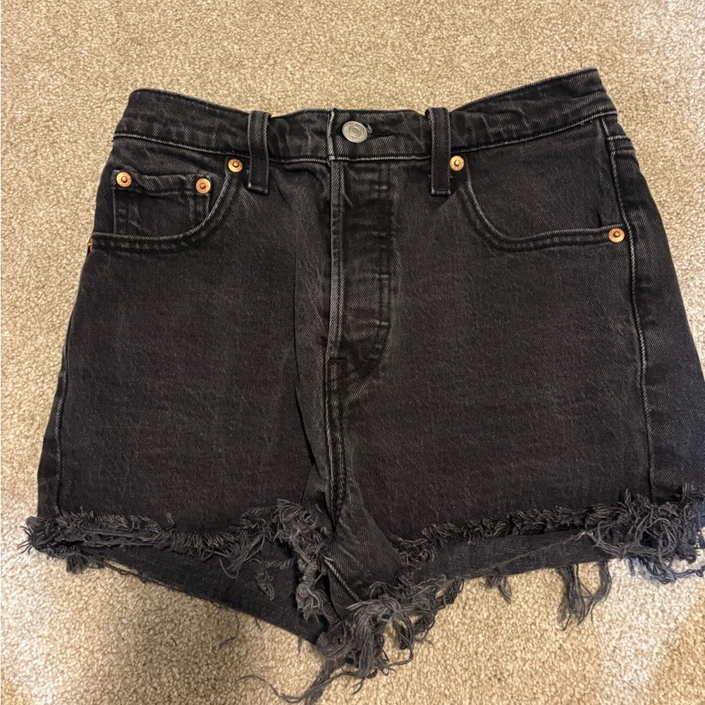 Levi's Black Denim/Jean Ribcage Shorts